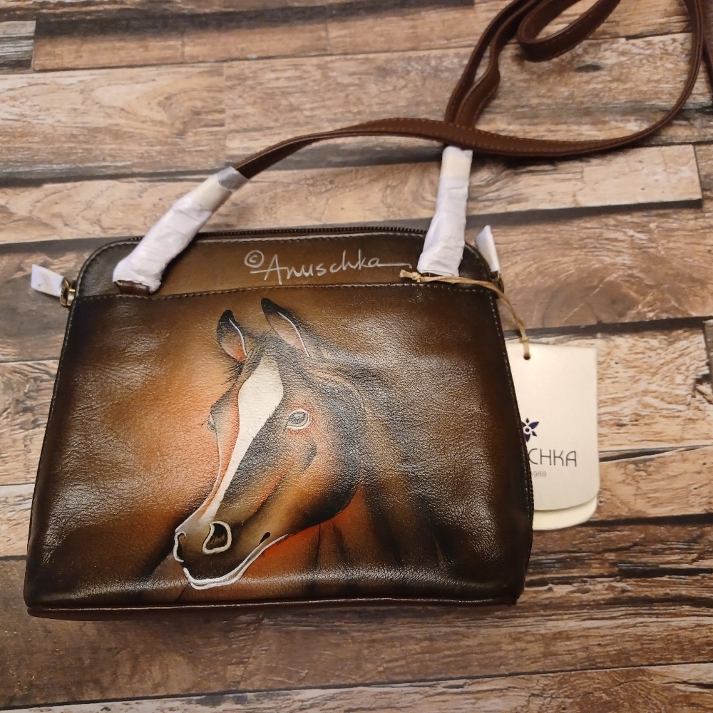 Anschka hand painted leather purse